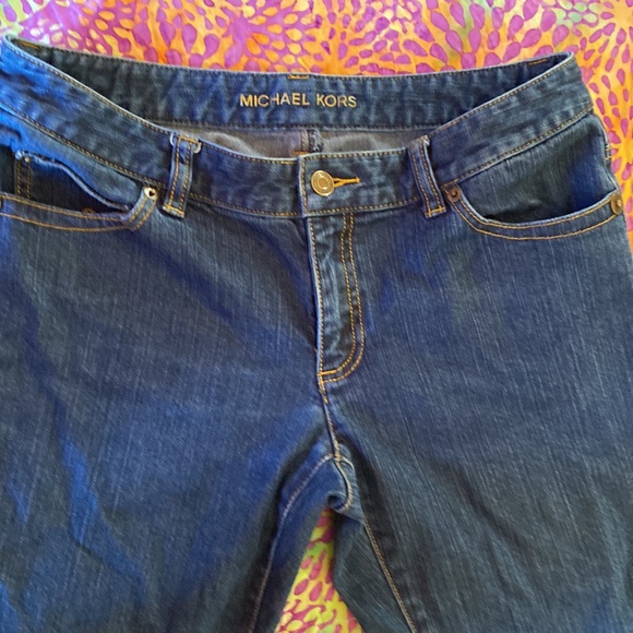 🌹 Michael Kors boot cut jeans with embroidered leather back pockets🌹 - Picture 2 of 7